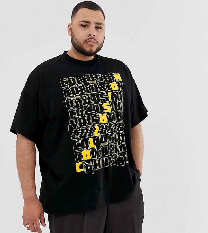 Collusion Plus Printed T-shirt-black