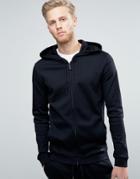 Hugo By Hugo Boss Delinger Hoodie Zipthru Small Logo In Black - Black