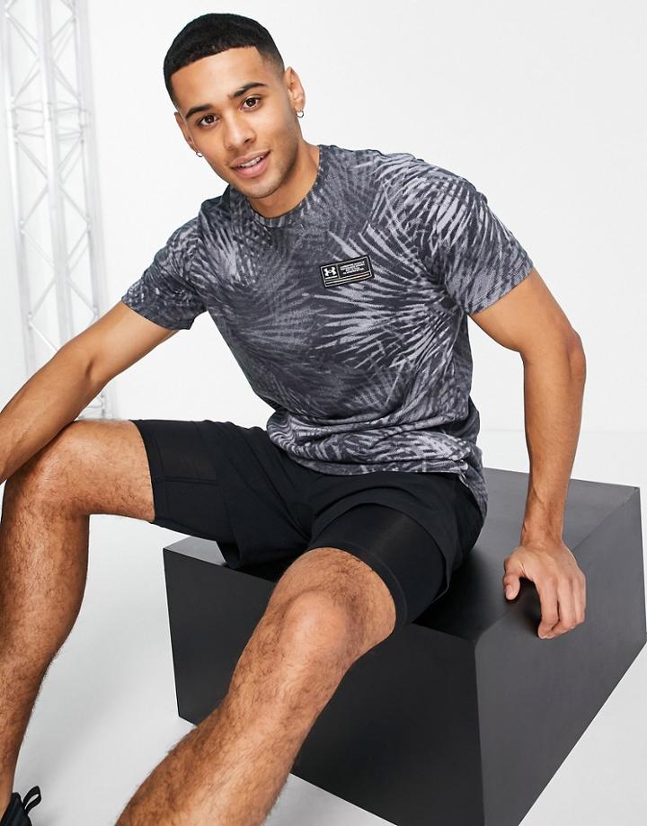 Under Armour Training T-shirt In Black Palm Print