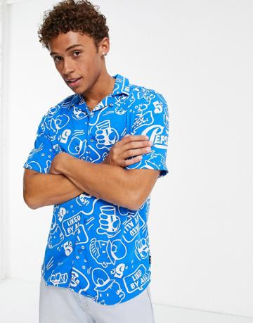 Only & Sons Revere Shirt With Pepsi Print In Blue - Part Of A Set