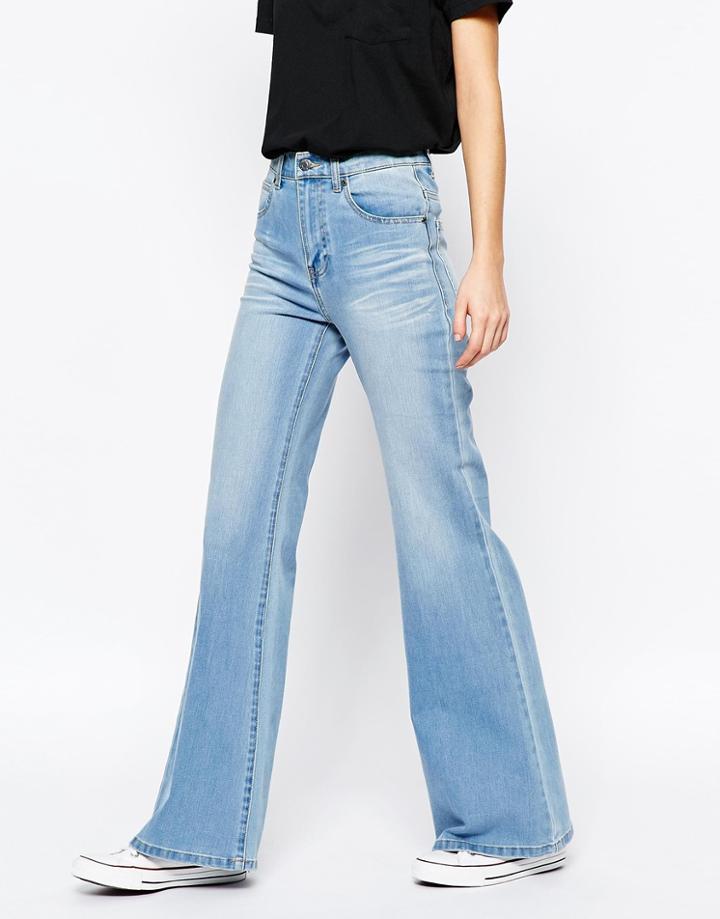 Dr Denim Saige High Waist Flare Jeans - Blue