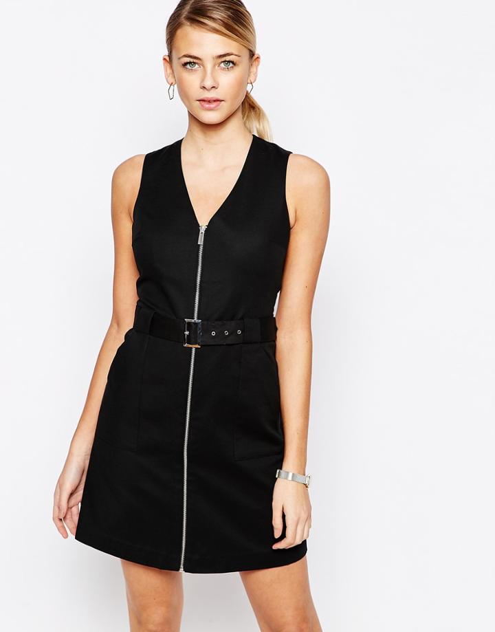 Oasis Utility Zip Front Dress - Black