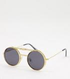 Spitfire Lennon Flip Unisex Sunglasses With Black Lens In Gold - Exclusive To Asos