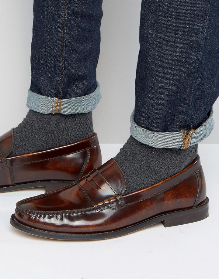 Kg By Kurt Geiger Penny Loafers In Tan Leather - Tan