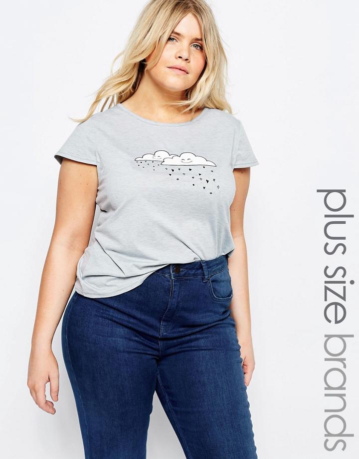 Alice & You Raining Cloud Motif Tee - Gray