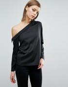 Asos Minimal One Shoulder Top - Navy