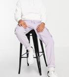 New Look Corduroy Cargo Pants With Elastic Waist In Lilac-purple
