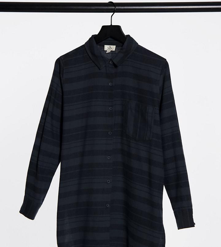Gebe Maternity Tonal Stripe Shirt In Black
