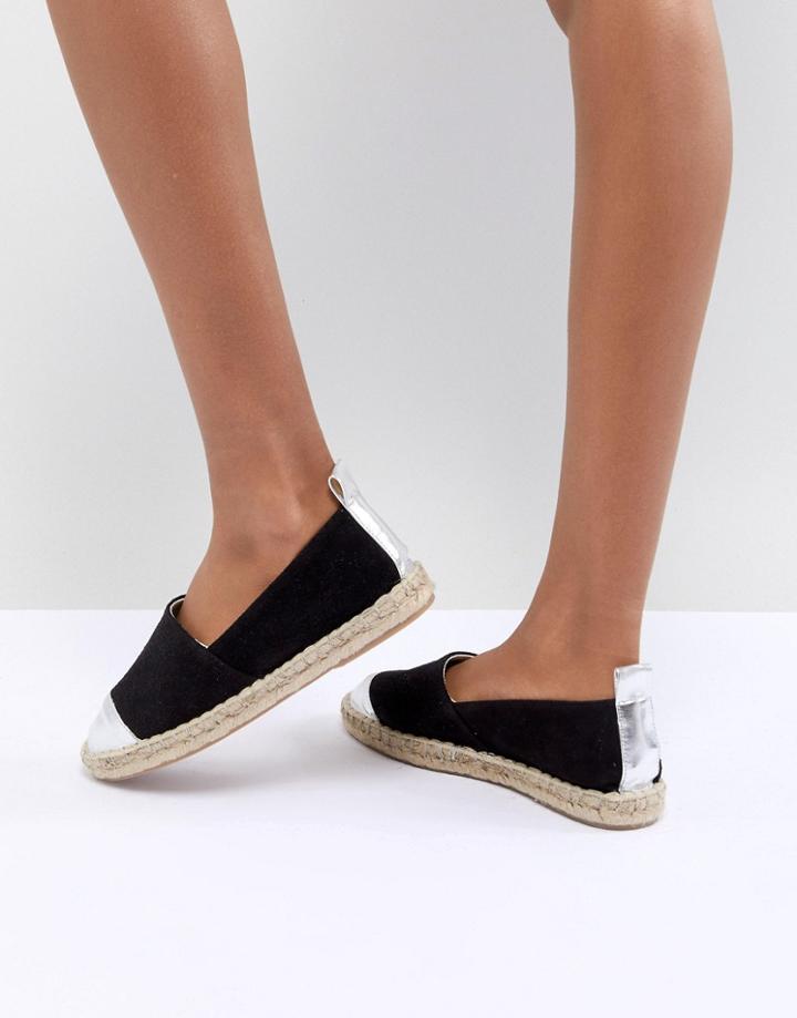 Asos Design Janna Suede Espadrilles - Black