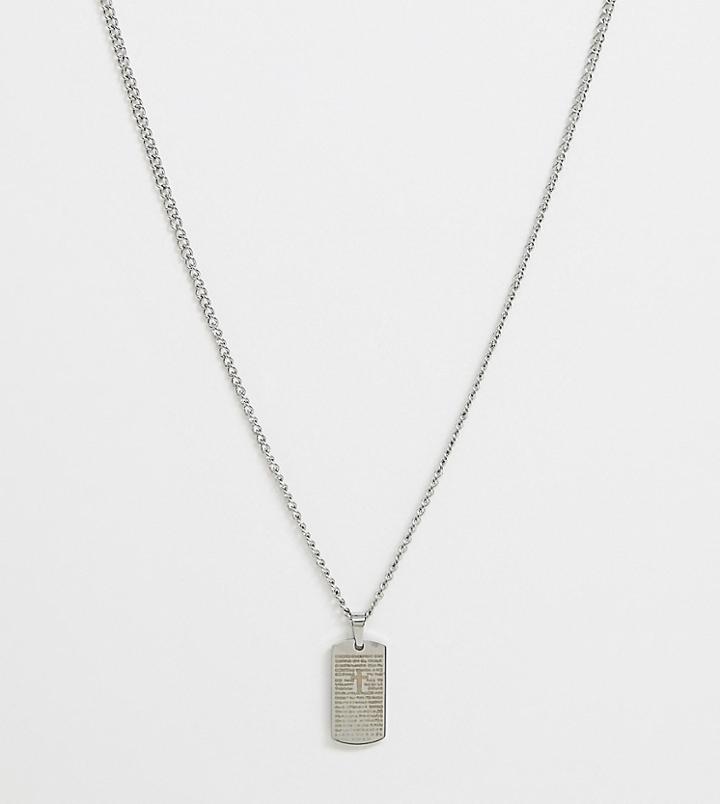Seven London Cross Tag Chain Necklace In Silver - Silver