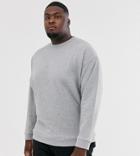 Asos Design Plus Oversized Sweatshirt In Gray