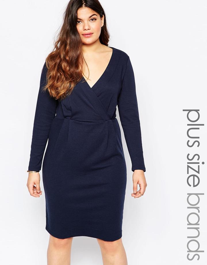 Junarose Plus Ursa Wrap Dress - B12 Black Iris