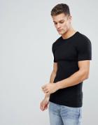 Asos Muscle Fit T-shirt With Crew Neck In Black - Black
