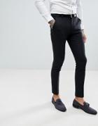 Asos Wedding Super Skinny Suit Pants In Charcoal Houndstooth - Gray