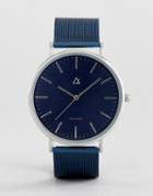 Asos Watch With Mesh Strap In Navy - Navy