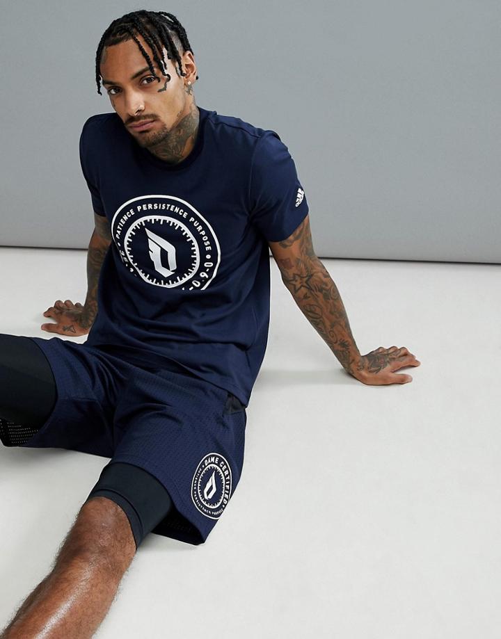Adidas Basketball Dame T-shirt In Navy Ce7339 - Navy