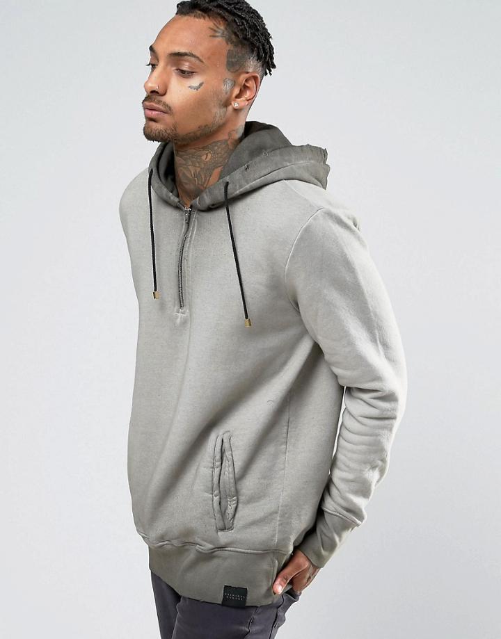 Criminal Damage Washed Hoodie - Gray