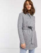 Vero Moda Belted Coat-gray