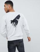 Abuze Ldn Drip Wasp Back Print Sweater - Gray