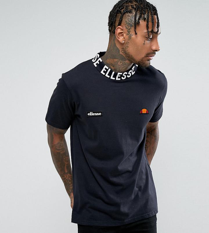 Ellesse T-shirt With Logo High Neck In Black - Black