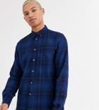 French Connection Tall Tonal Flannel Check Shirt-navy
