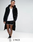 Asos Fleece Robe/extreme Runner Short 2 Pack Black Save - Multi