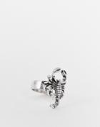 Asos Design Ring In Scorpion Design In Silver Tone