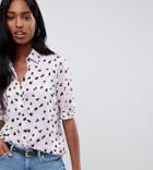 Asos Design Tall Satin Shirt In Star Print - Multi