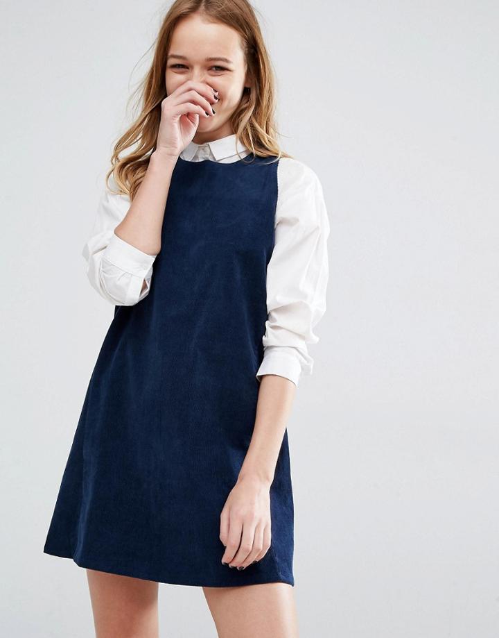 Native Youth Pinny Overlay Dress - Blue