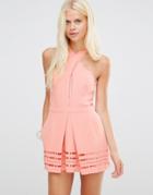 Greylin Millany Laser Cut Romper - Blush