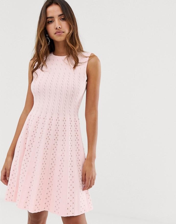 Ted Baker Knitted Flippy Skater Dress - Pink