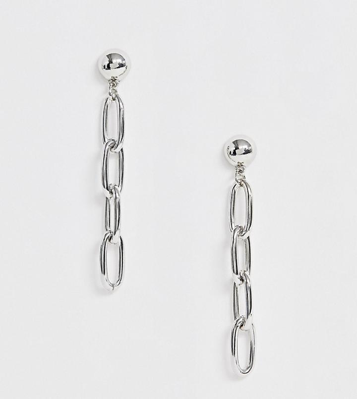 Reclaimed Vintage Inspired Chain Drop Earrings - Silver