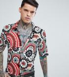 Reclaimed Vintage Inspired Muscle Shirt In Floral Print - Black