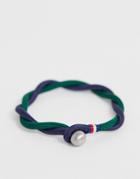 Tommy Hilfiger Woven Bracelet In Navy And Green - Navy