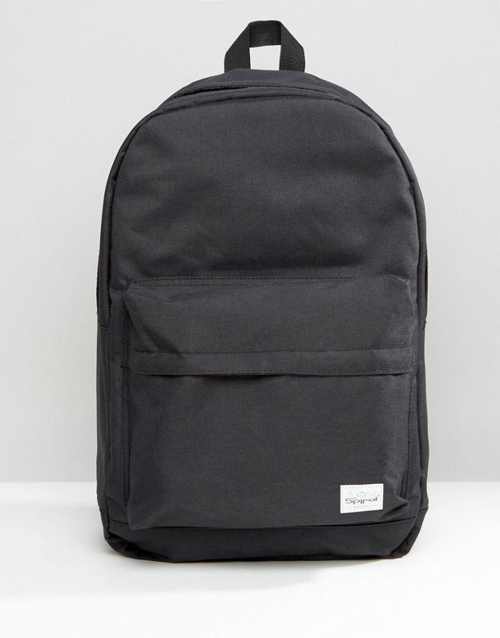 Spiral Backpack Crosshatch In Black - Black