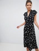 Asos Design Ditsy Floral Midi Shirt Dress - Multi