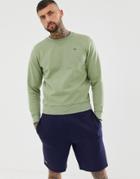 Lacoste Sport Logo Crew Neck Sweat In Khaki