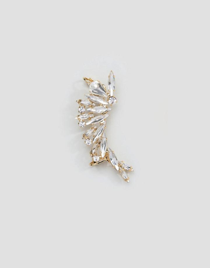 Orelia Large Crystal Stone Ear Cuff - Gold