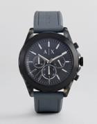 Armani Exchange Ax2609 Chronograph Silicone Watch In Gray 44mm - Gray
