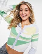 Hollister Scenic Print Cropped Cardigan In Multi