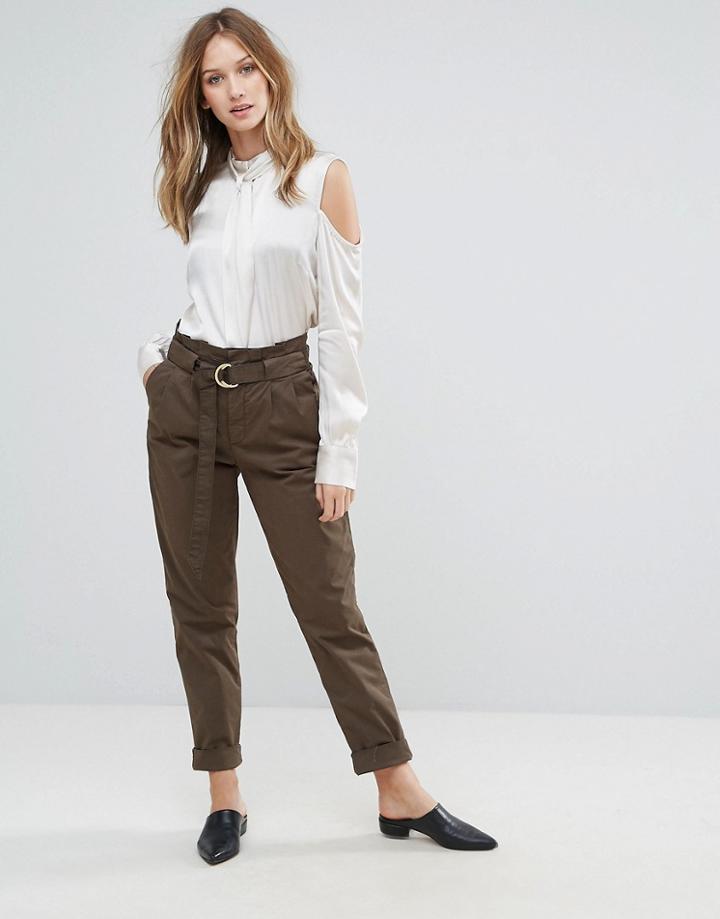 Gestuz Lela Belted Pants - Green
