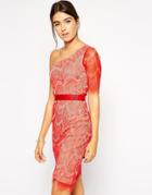 Forever Unique Cala Lace One Shoulder Dress - Orange