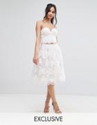 Chi Chi London Lace Midi Prom Skirt With Scalloped Hem Co Ord - Multi