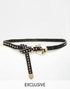 Reclaimed Vintage Western Studded Boyfriend Belt - Black