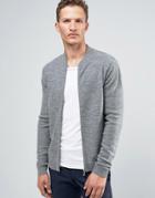 Jack & Jones Premium Slim Zip Knit Bomber - Gray