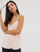 Asos Design Eco Swing Cami With Double Layer-pink