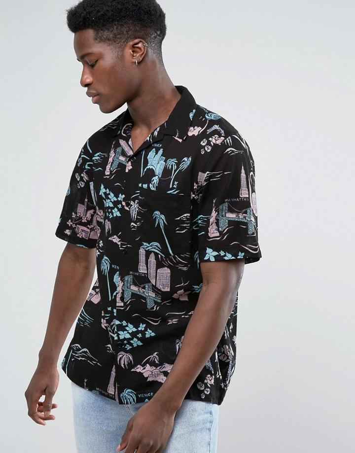 Weekday Chill Tourist Short Sleeve Shirt - Navy