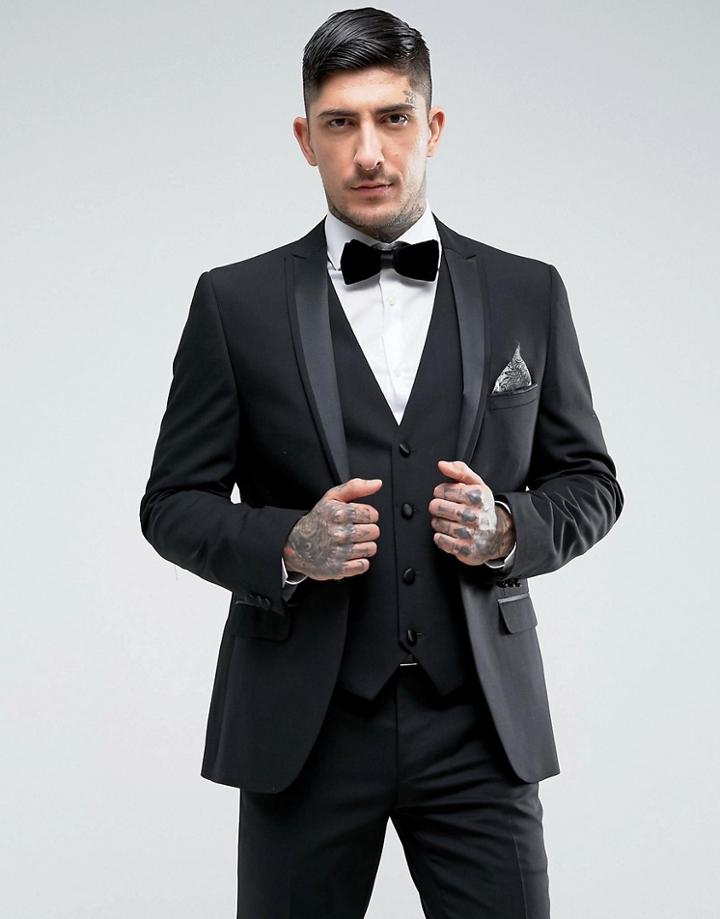 Harry Brown Slim Fit Dinner Suit Jacket - Black