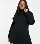Yours Long Sleeved Rollneck Top In Black