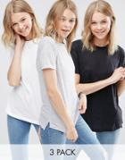 Asos Linen Mix T-shirt 3 Pack - Multi